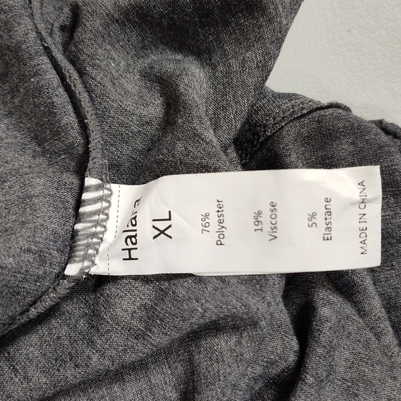 Halara Round Neck Button Sleeveless Flare Maxi Casual Dress Gray XL - Picture 11 of 12